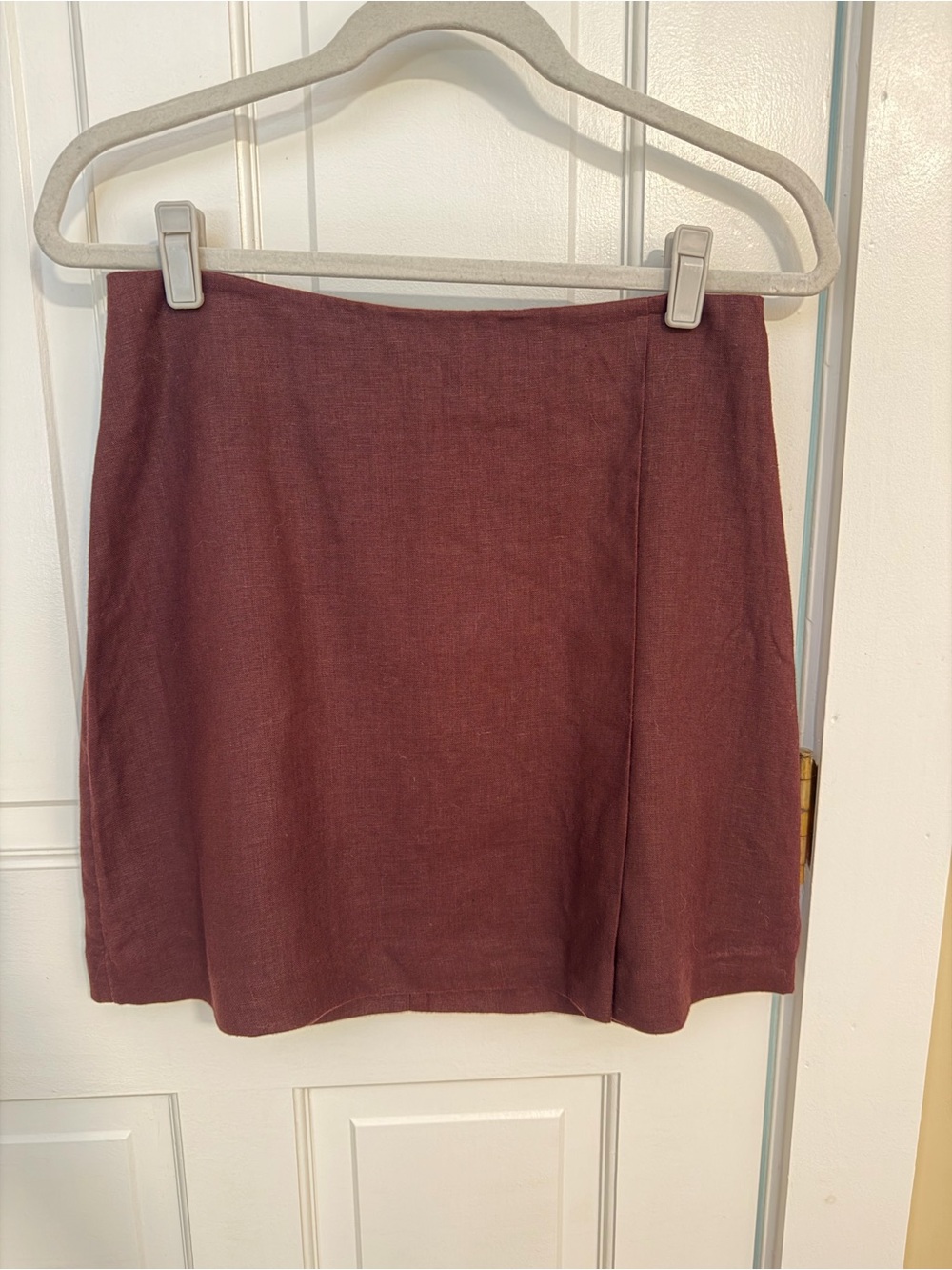 Madewell Linen Mini Skirt in Mahogany